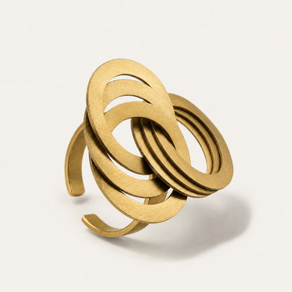 Inel reglabil geometric – auriu