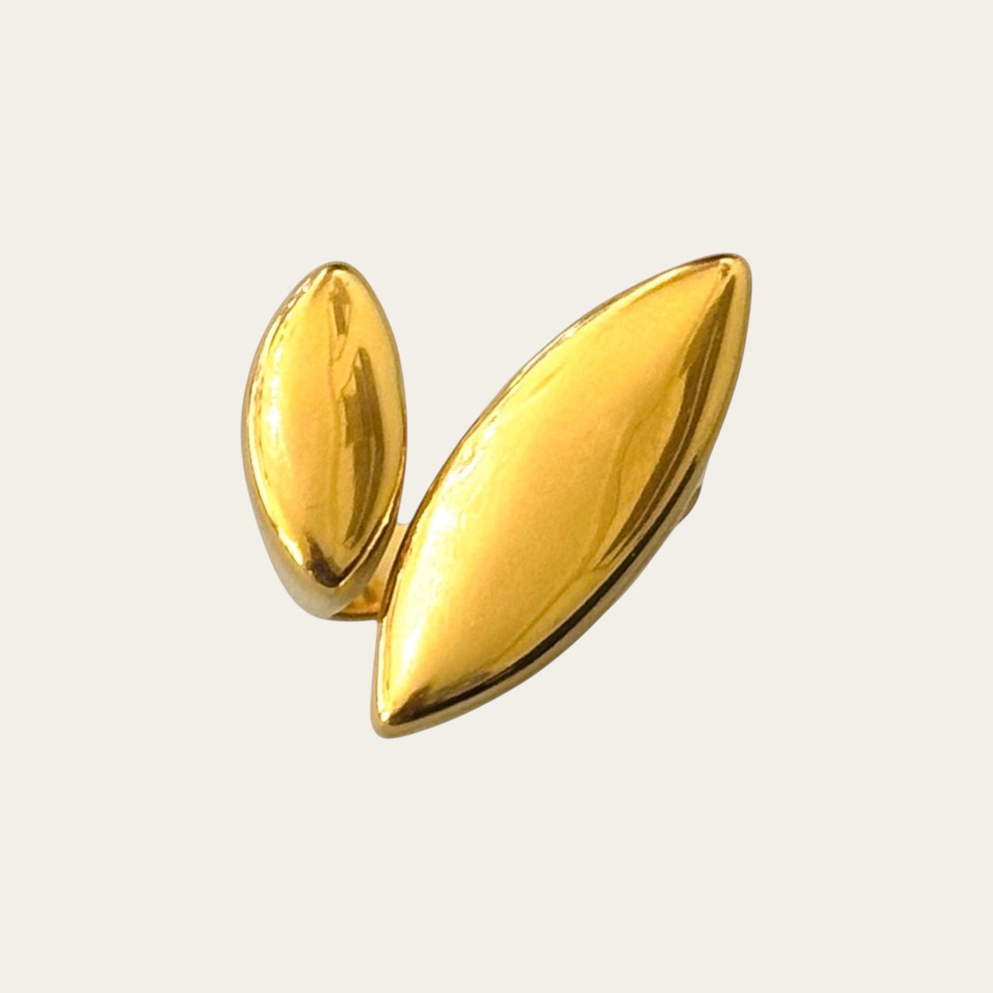 Time4Me adjustable duoform ring in polished gold-tone stainless steel with a modern minimalist design