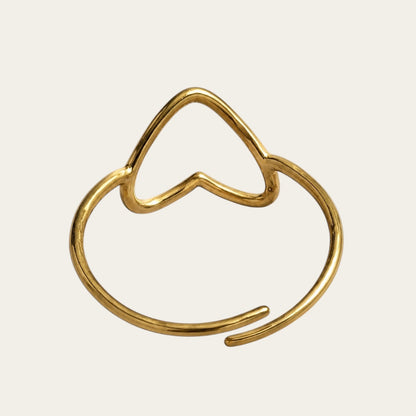 Time4Me thin gold-tone stainless steel adjustable ring featuring a minimalist heart design