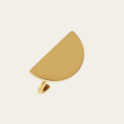 Time4Me adjustable gold-tone stainless steel ring featuring a thick semi-disc design on a minimalist band