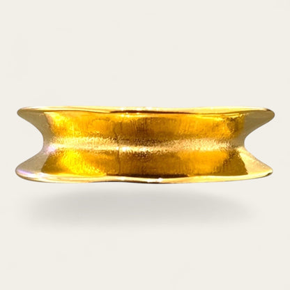 Time4Me adjustable gold wave ring made of durable stainless steel with a smooth polished finish