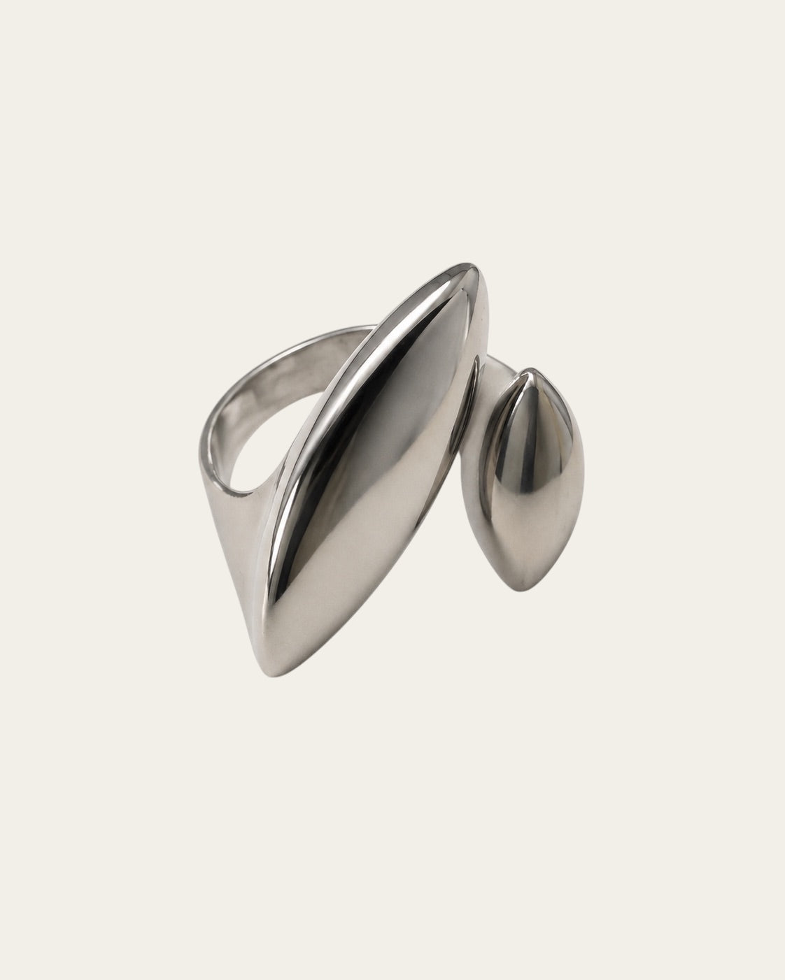 Time4Me duoform adjustable ring in polished silver-tone stainless steel with a modern minimalist design.