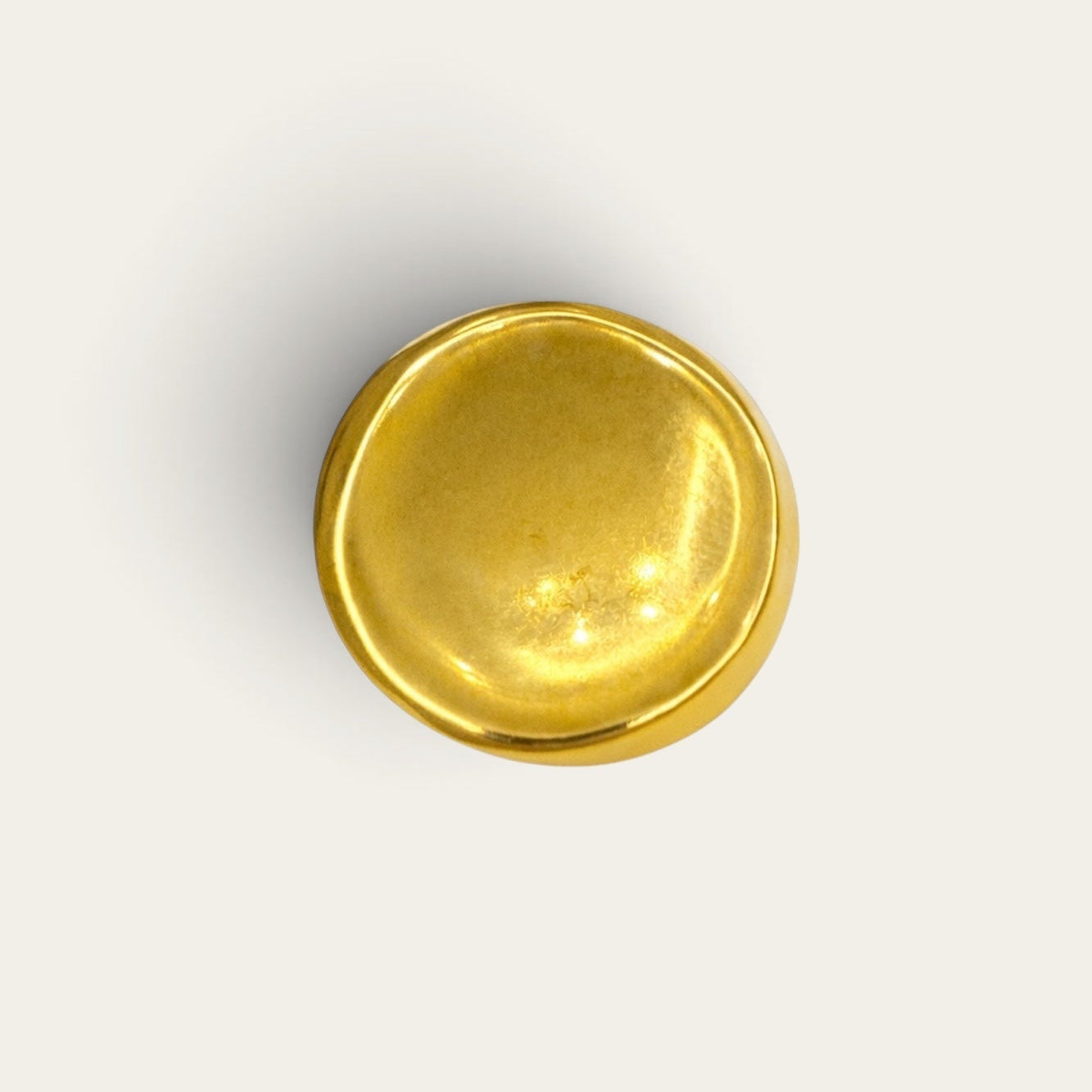 Time4Me adjustable button-style ring in a polished gold-tone finish made from durable stainless steel.