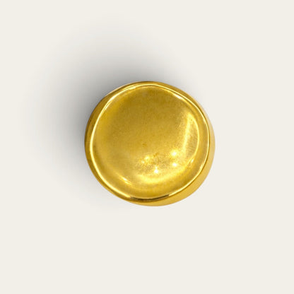 Time4Me adjustable button-style ring in a polished gold-tone finish made from durable stainless steel.