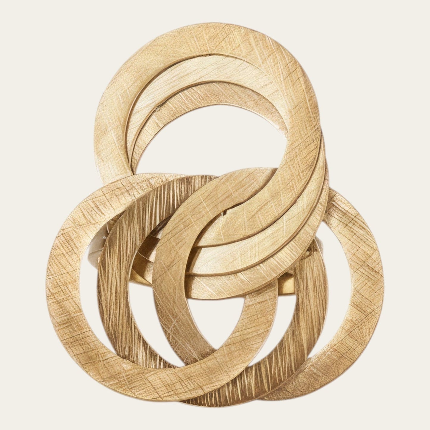 Time4Me gold-tone adjustable geometric ring featuring interlocking brushed metal circles in a modern design.