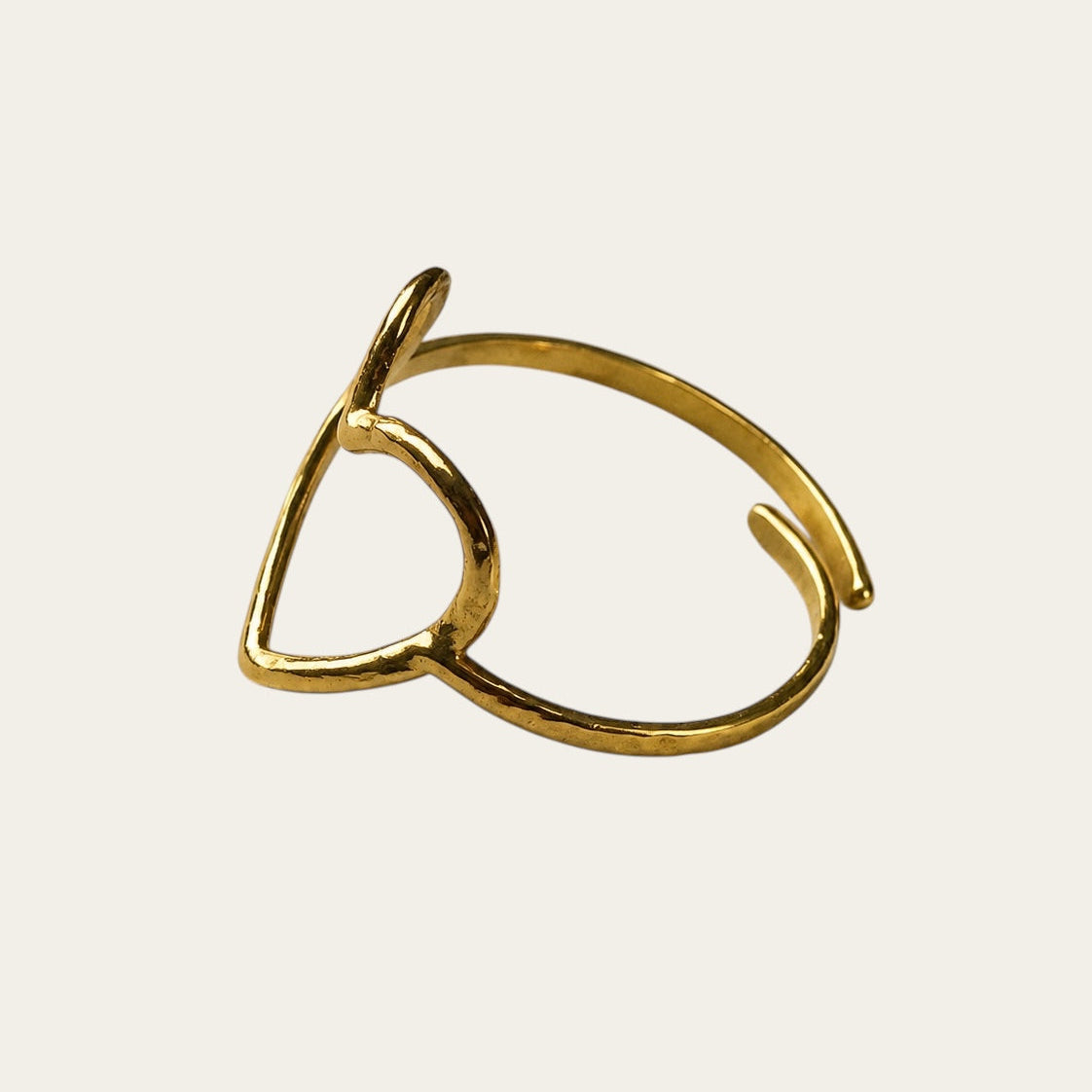 Time4Me gold-tone adjustable stainless steel ring featuring a delicate heart-shaped design
