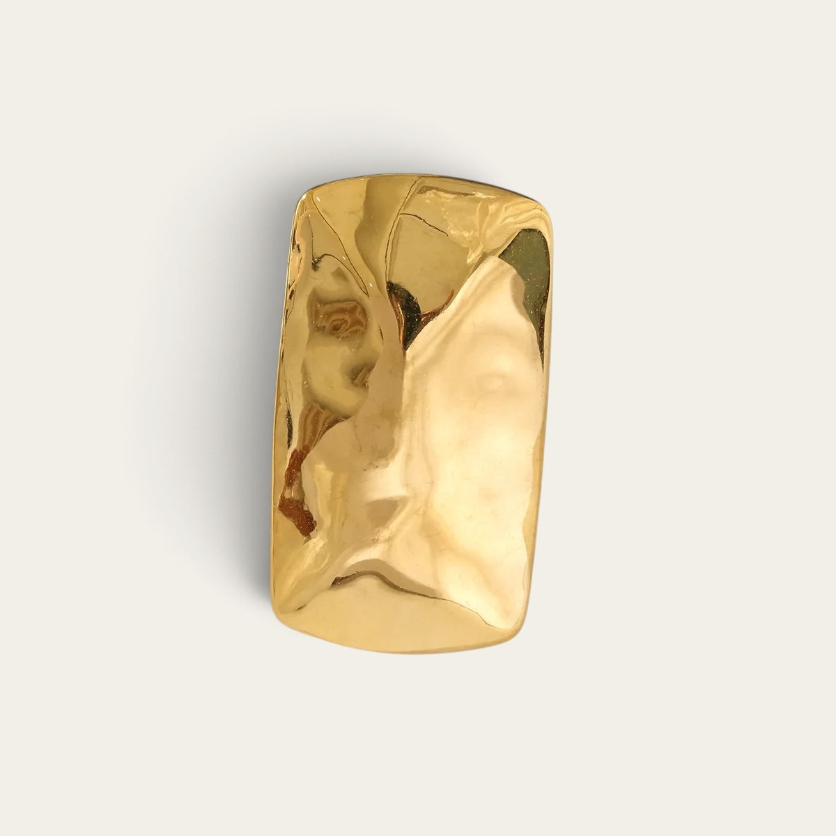 Time4Me adjustable gold stainless steel ring with a unique melted texture design