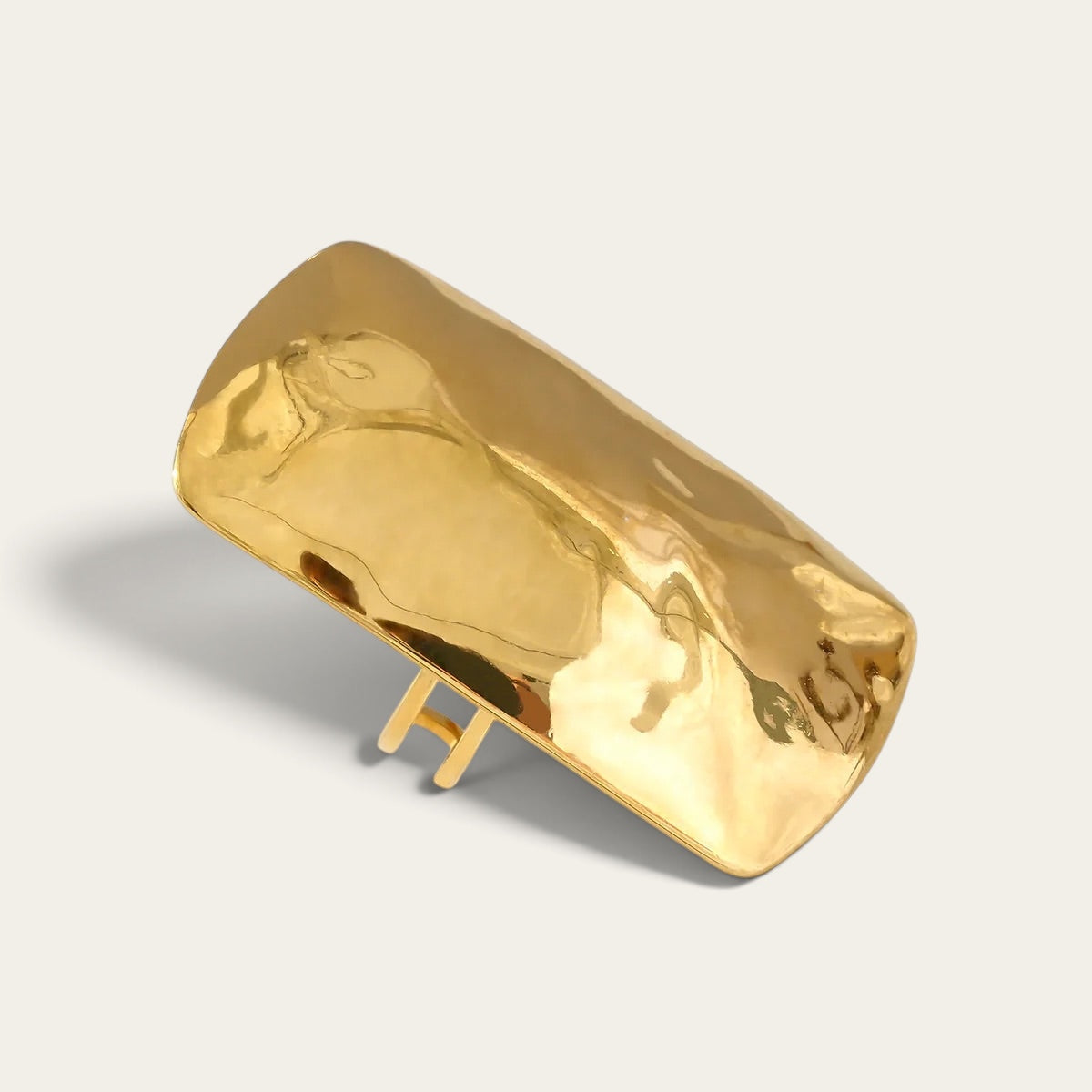 Time4Me gold-tone adjustable ring with a unique melted metal texture made from durable stainless steel
