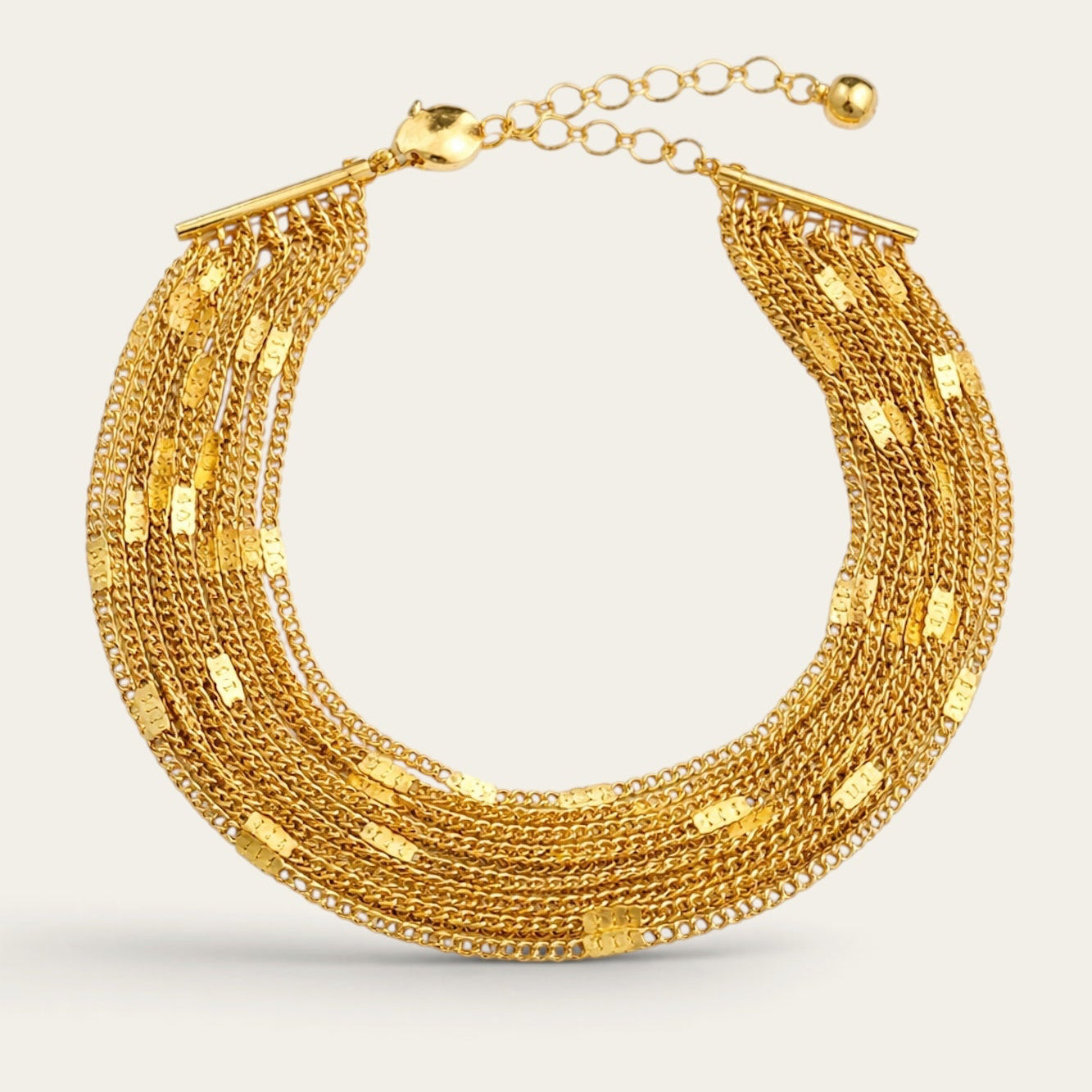 Time4Me gold-toned multi-strand chain bracelet made of durable stainless steel with an adjustable clasp