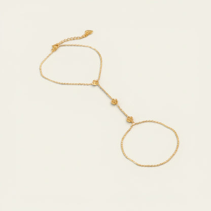 Time4Me gold-tone slave bracelet made of stainless steel with delicate chain links and small decorative beads