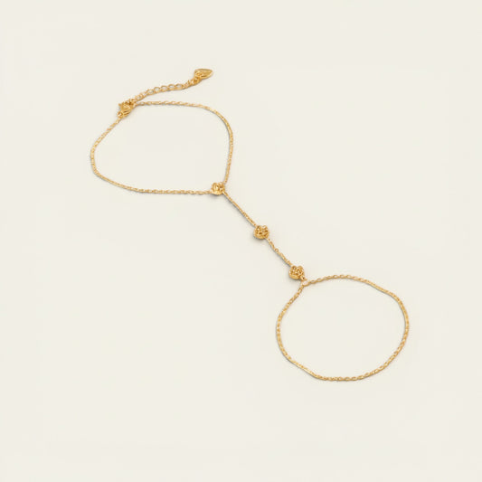 Time4Me gold-tone slave bracelet made of stainless steel with delicate chain links and small decorative beads