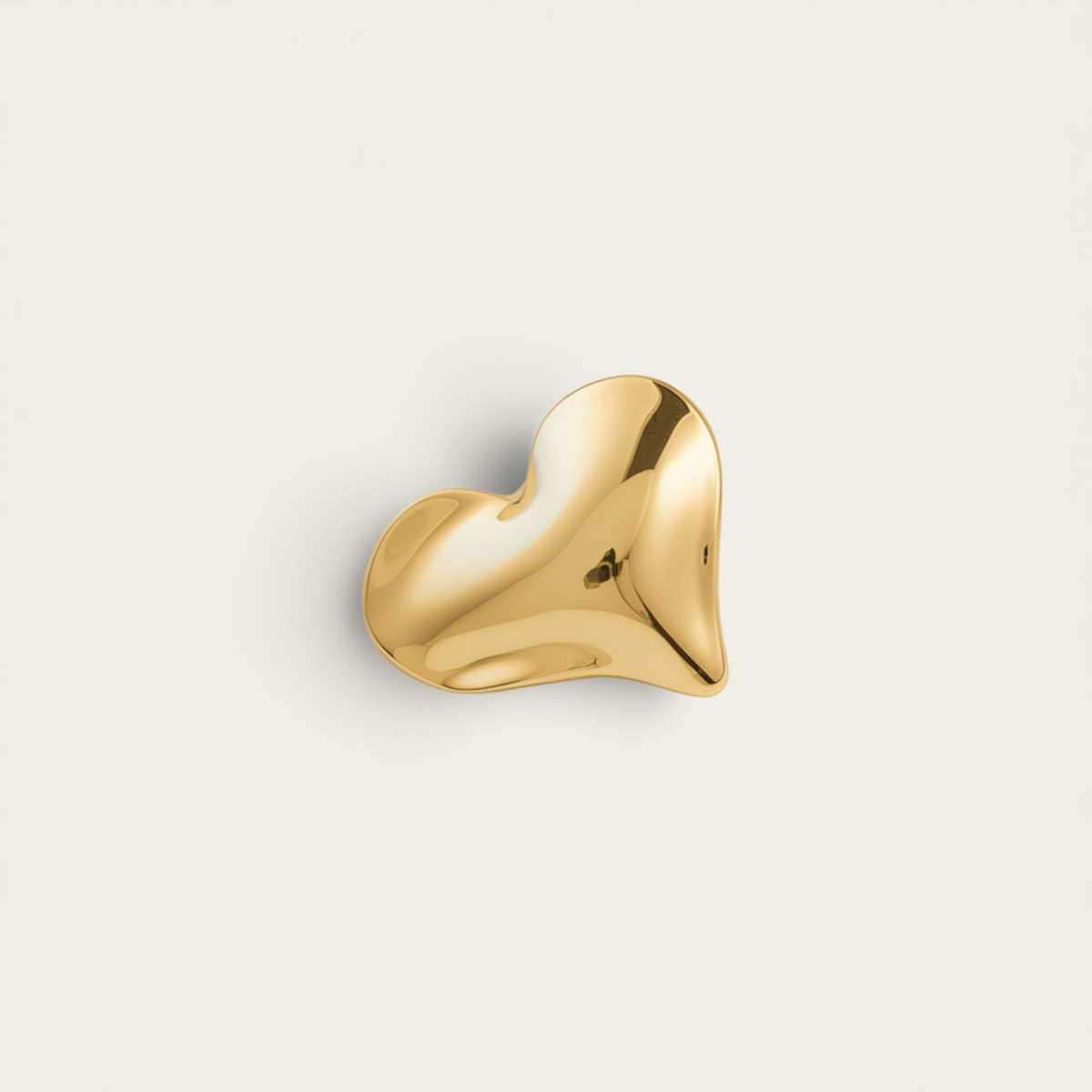 Inel Time4Me HEART auriu lucios din oțel inoxidabil cu design minimalist în formă de inimă