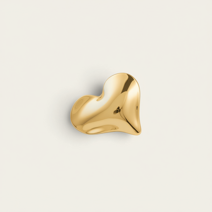 Inel Time4Me HEART auriu lucios din oțel inoxidabil cu design minimalist în formă de inimă
