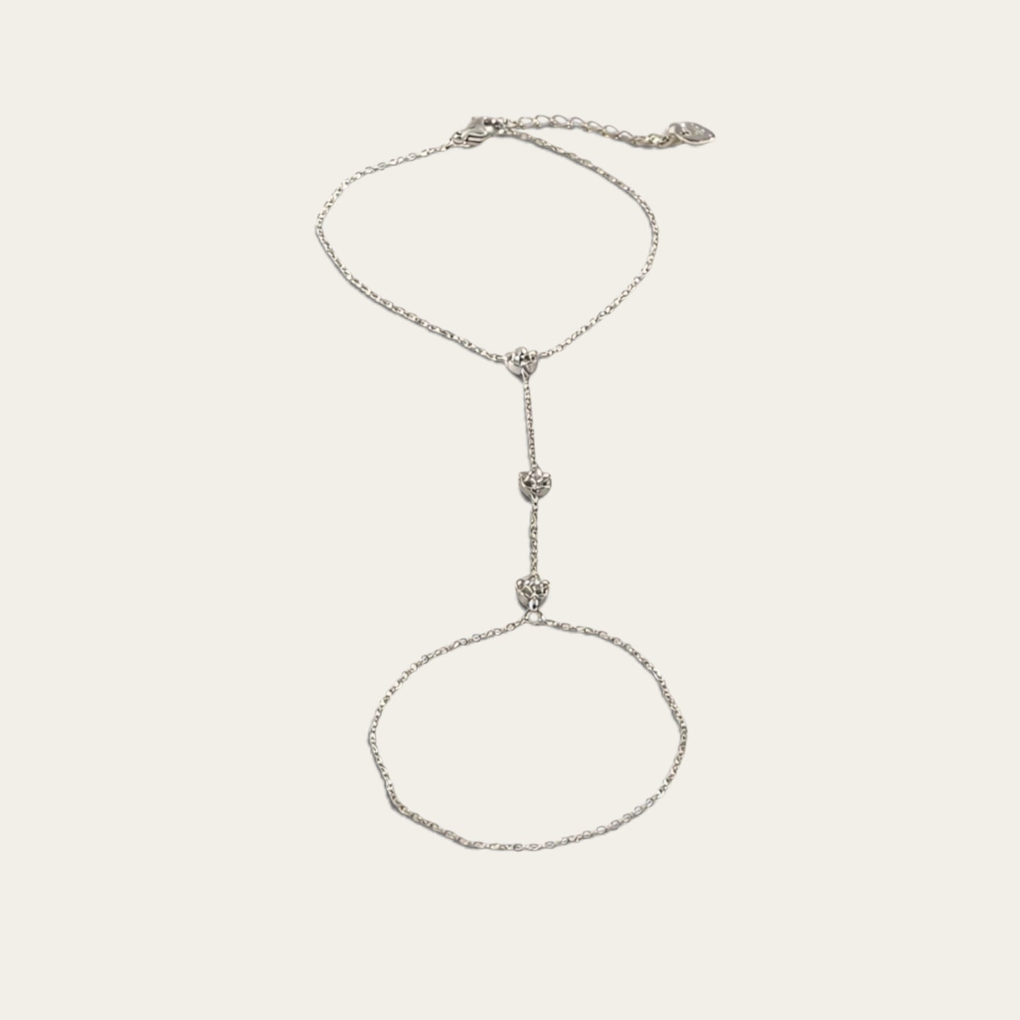 Time4Me silver slave bracelet made of stainless steel with delicate chain links and decorative central accents