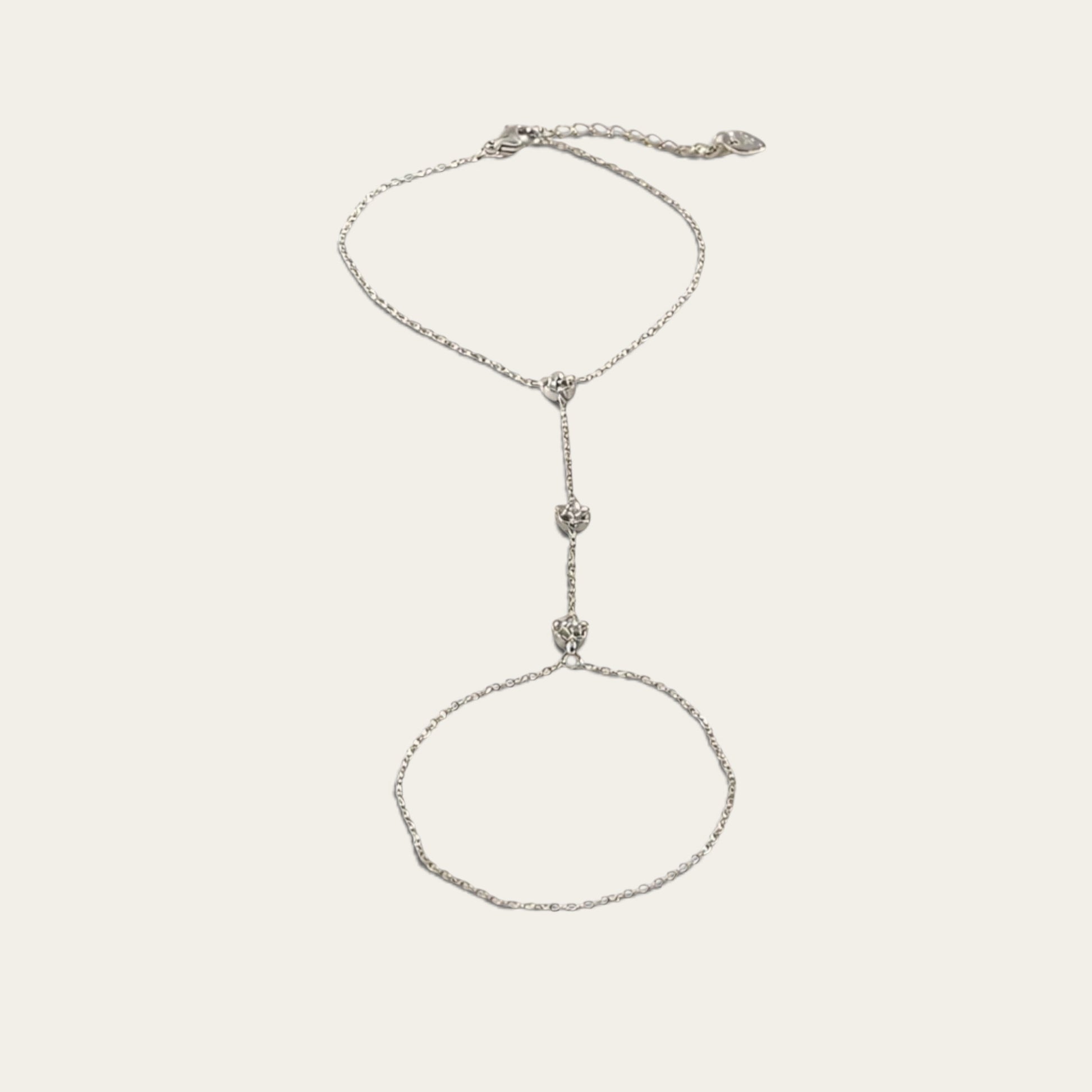 Time4Me silver slave bracelet made of stainless steel with delicate chain links and decorative central accents