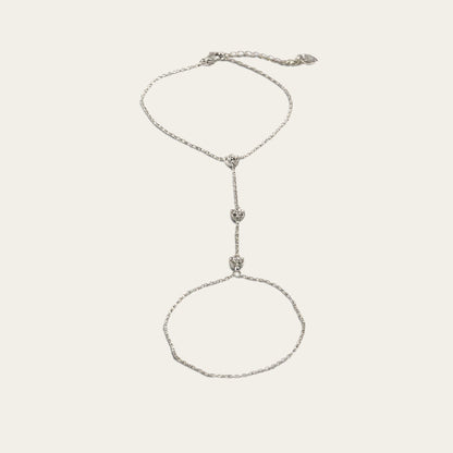 Time4Me silver slave bracelet made of stainless steel with delicate chain links and decorative central accents