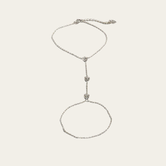 Time4Me silver slave bracelet made of stainless steel with delicate chain links and decorative central accents